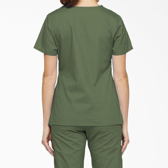 Women&#39;s EDS Signature Mock Wrap Scrub Top - Olive Green &#40;OLI&#41;