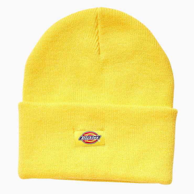 Breast Cancer Awareness Cuffed Knit Beanie - Yellow (DN1) image number 1
