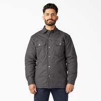 Water Repellent Fleece-Lined Duck Shirt Jacket - Slate Gray (SL)