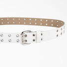 Women&#39;s Leather Double Grommet Belt - White &#40;WH&#41;