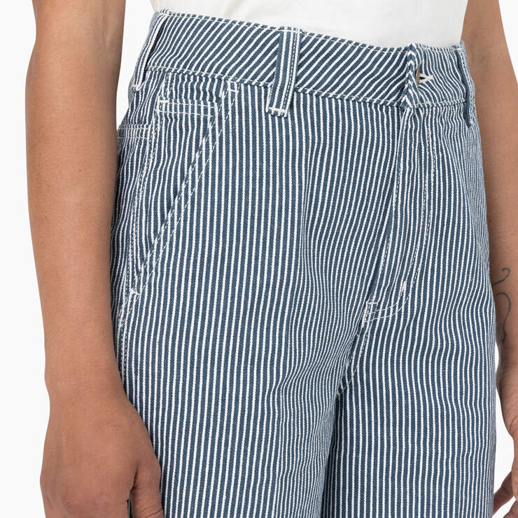 Women's Regular Fit Hickory Stripe Pants - Airforce Blue (AF) image number 6