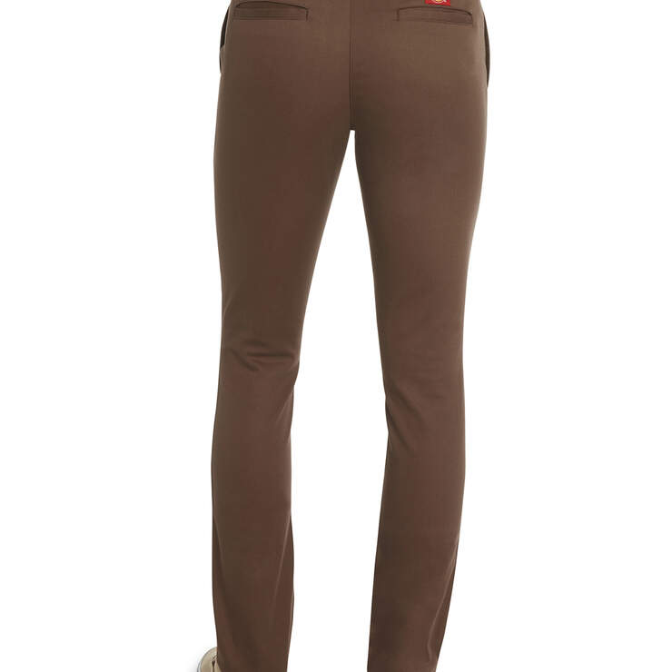 Dickies Girl Juniors' Skinny Leg Everyday Pants - Chocolate Brown (CB) image number 2