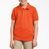 Kids' Piqué Short Sleeve Polo, 4-20 - Orange (OR)