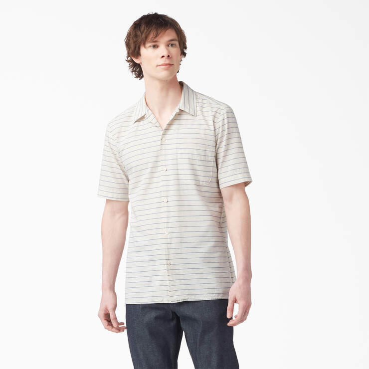 Dickies 1922 Short Sleeve Shirt - Rinsed Blue Chambray (RBLC) image number 1