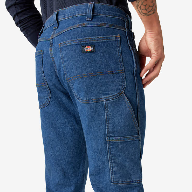 FLEX Relaxed Fit Carpenter Jeans - Stonewashed Indigo Blue (SNB) image number 7