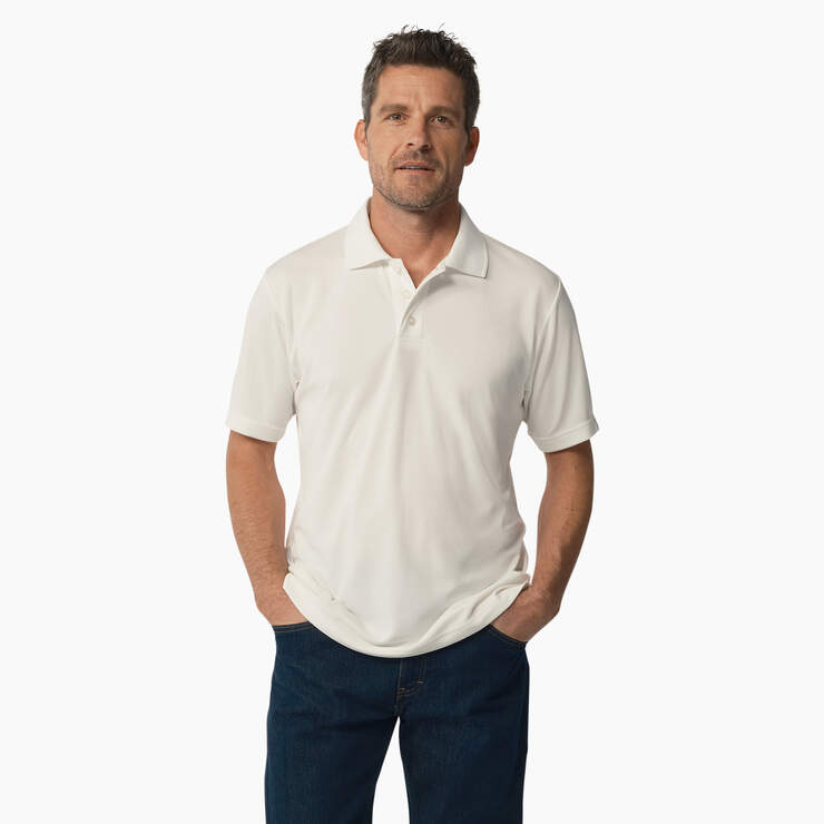 Short Sleeve Performance Polo Shirt - White (WH) image number 1