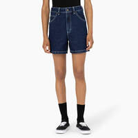 Women's Carpenter Jean Shorts, 5" - Stonewashed Indigo Blue (SNB)