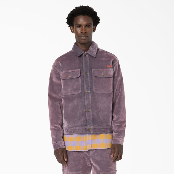 Opening Ceremony Flock Denim Utility Jacket - Lilac &#40;LC&#41;