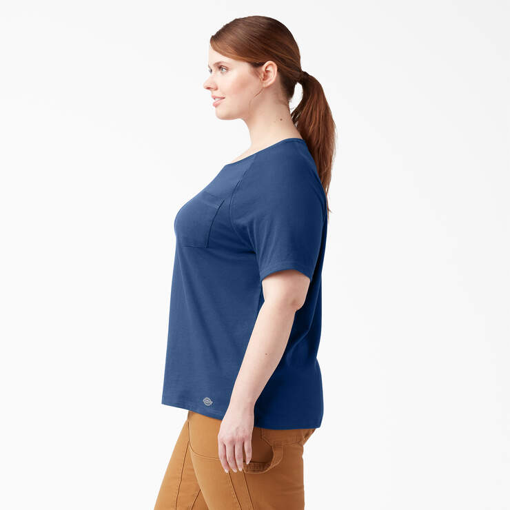 Women's Plus Cooling Short Sleeve Pocket T-Shirt - Dynamic Navy (DY2) image number 3