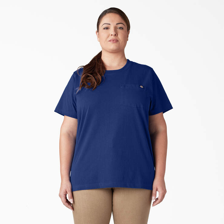 Women's Plus Heavyweight Short Sleeve Pocket T-Shirt - Surf Blue (FL) image number 1