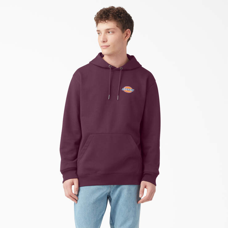 Fleece Embroidered Chest Logo Hoodie - Grape Wine (GW9) image number 1
