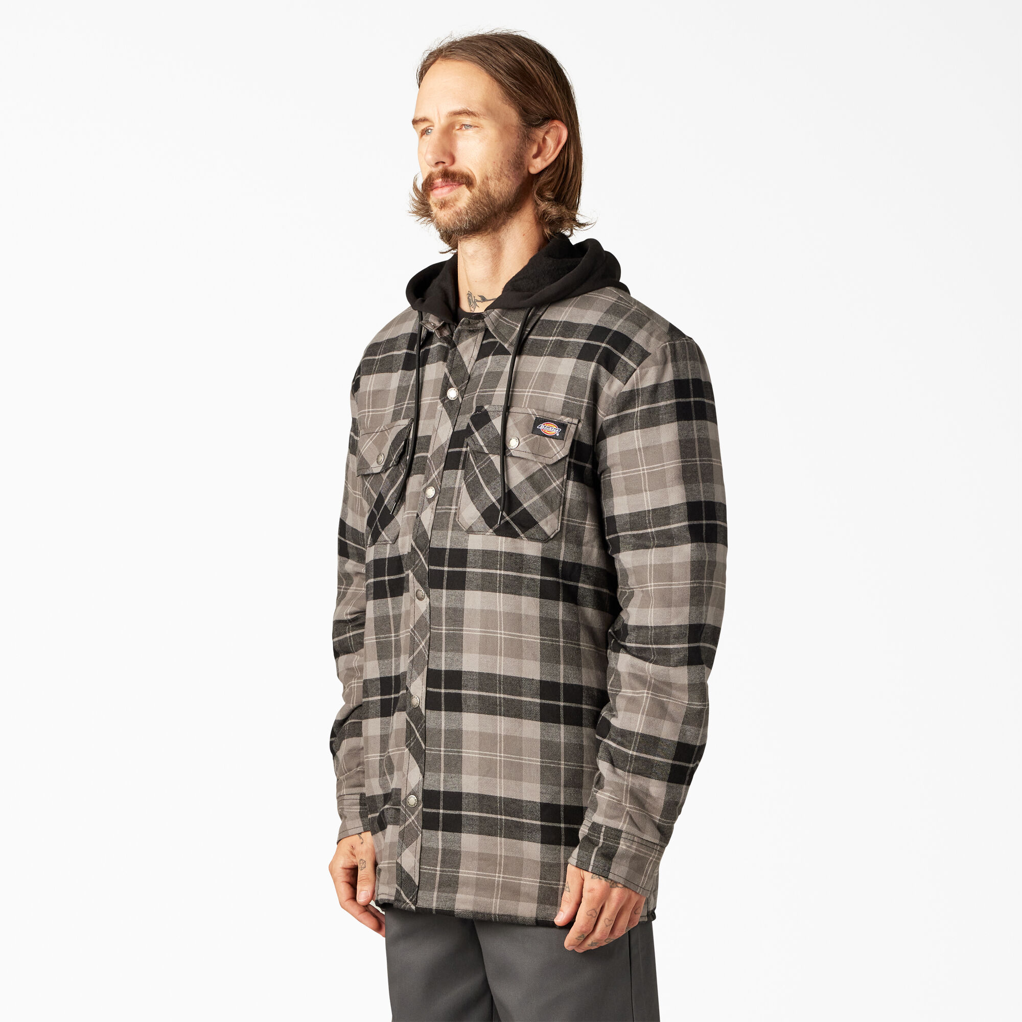 Dickies relaxed fit icon hooded shop quilted shirt jacket