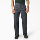 Loose Fit Double Knee Work Pants - Charcoal Gray &#40;CH&#41;