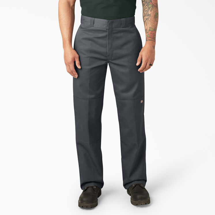 Loose Fit Double Knee Work Pants - Charcoal Gray &#40;CH&#41;