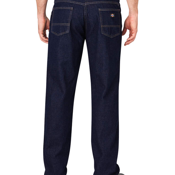 Loose Fit Straight Leg Denim Jeans - Rinsed Indigo Blue (RNB) image number 2