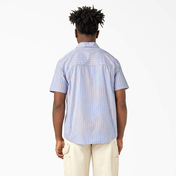 Dickies Premium Collection Poplin Service Shirt - Blue/Brown Stripe (LSV) image number 2