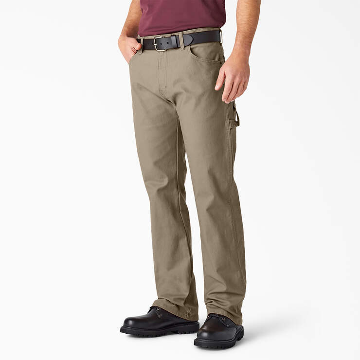 Relaxed Fit Heavyweight Duck Carpenter Pants - Rinsed Desert Sand (RDS) image number 1