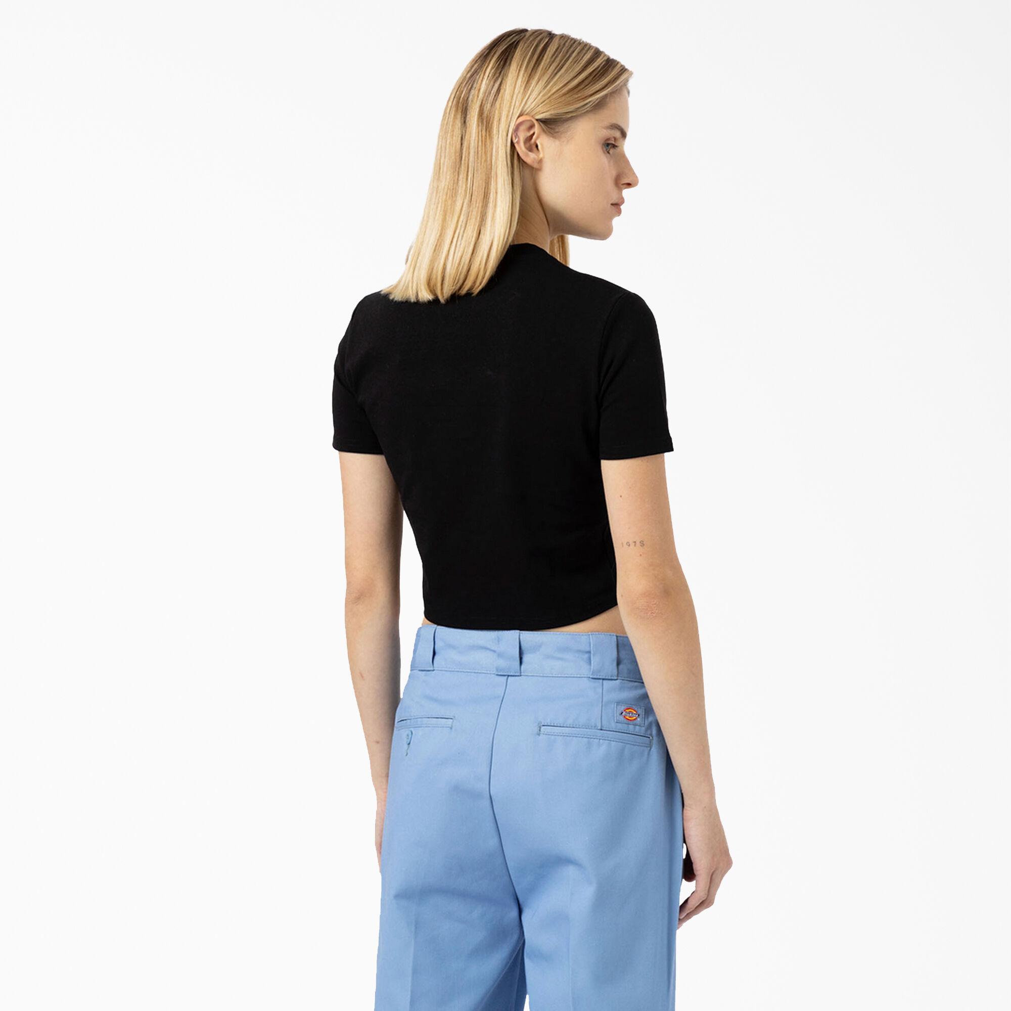 売れ筋商品|||ディッキーズ Tシャツ レディース トップス MAPLE VALLEY TEE - Basic T-shirt - black Women's Maple Valley Logo Cropped T-Shirt - Dickies US