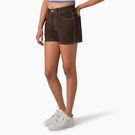 Women&#39;s High Waisted Carpenter Shorts, 3&quot; - Chocolate Brown &#40;CB&#41;