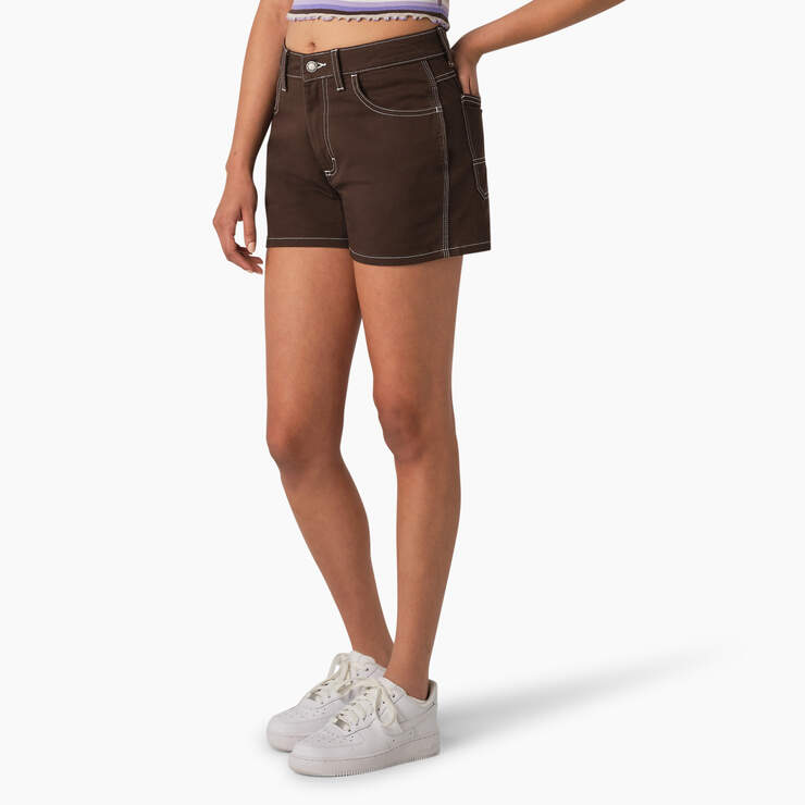 Women's Carpenter Shorts, 3" - Chocolate Brown (CB) image number 3