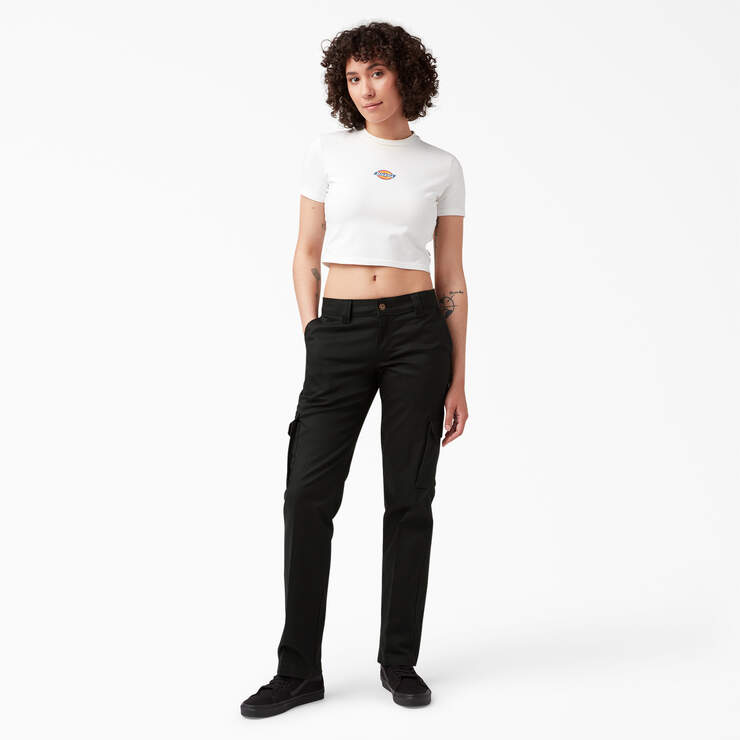 Women's FLEX Relaxed Fit Cargo Pants - Black (BK) image number 3