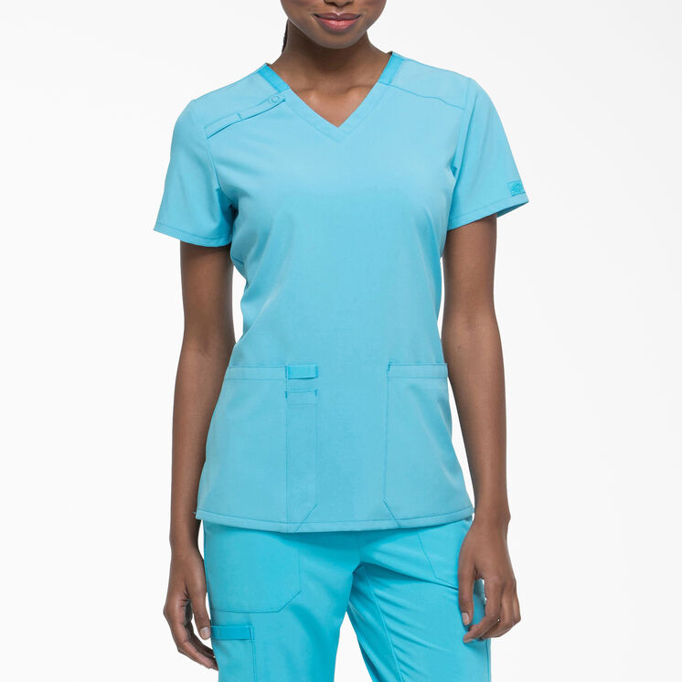 Women&#39;s EDS Essentials V-Neck Scrub Top - Turquoise &#40;TQ&#41;