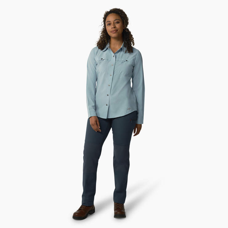 Women's Cooling Roll-Tab Work Shirt - Clear Blue (EUD) image number 4