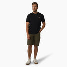 Hickory Stripe Carpenter Shorts, 11&quot; - Military Green Hickory Stripe &#40;HSY&#41;