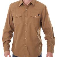 Long Sleeve Flannel Western Shirt - Brown Duck (BD)