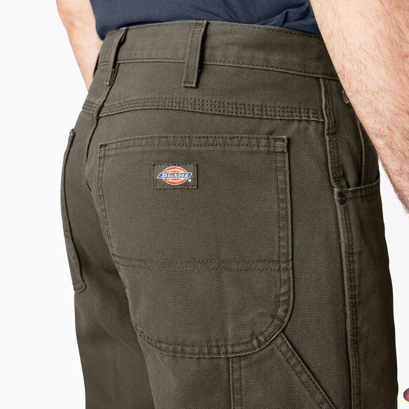 Relaxed Fit Heavyweight Duck Carpenter Pants - Rinsed Moss Green &#40;RMS&#41;