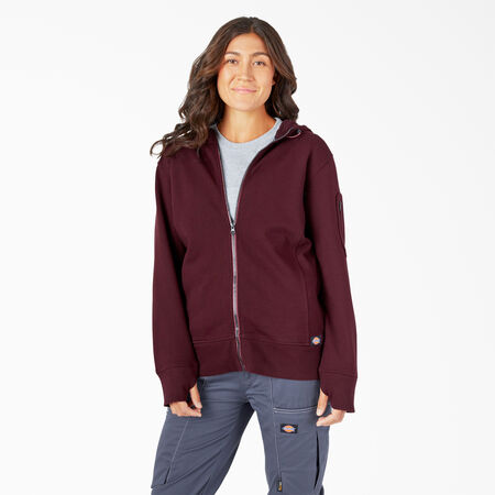 Women&#39;s Performance Workwear Full Zip Fleece Hoodie - Dark Port &#40;DP1&#41;