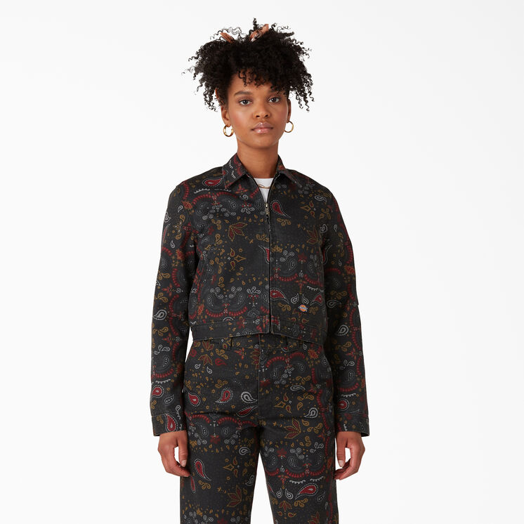 Women&rsquo;s Reworked Eisenhower Jacket - Rinsed Black Bandana &#40;R1B&#41;