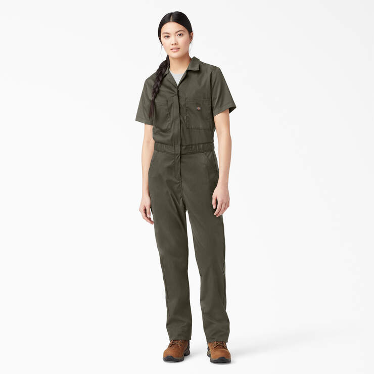 Women's FLEX Cooling Short Sleeve Coveralls - Moss Green (MS) image number 1