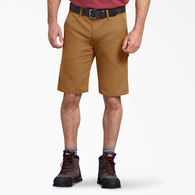 FLEX Regular Fit Duck Carpenter Shorts, 11" - Stonewashed Brown Duck (SBD) image number 1