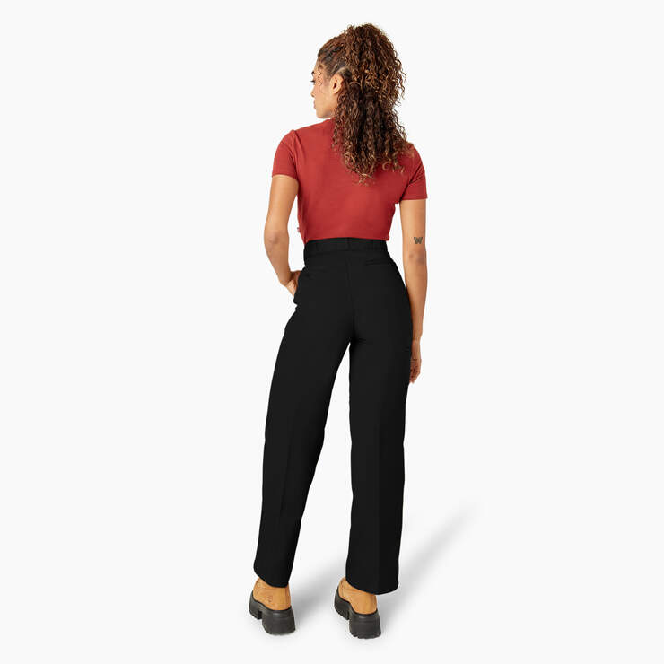Women’s Loose Fit Double Knee Work Pants - Black (BK) image number 8