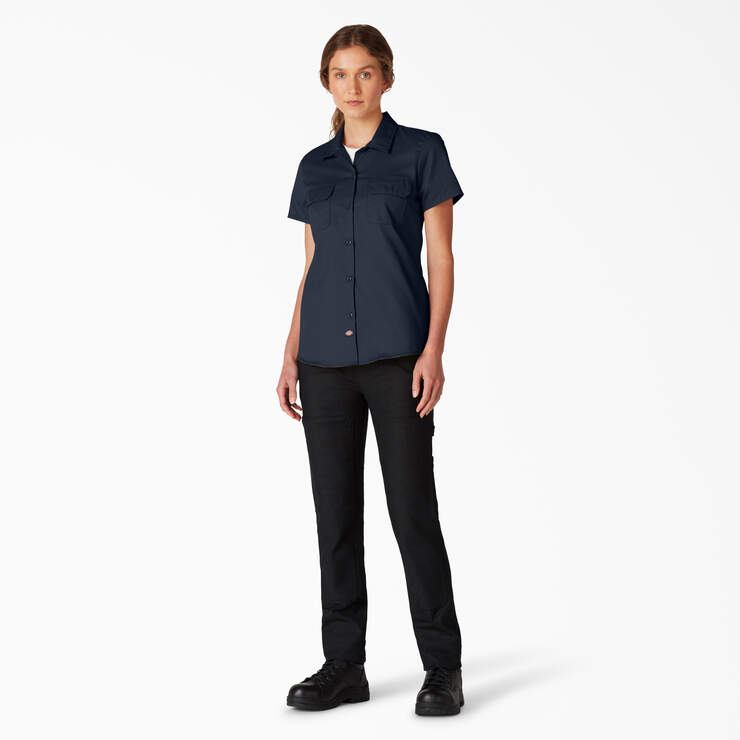 Women’s FLEX Short Sleeve Work Shirt - Dark Navy (DN) image number 4
