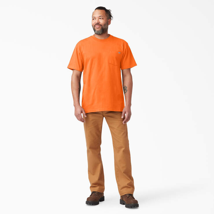 Heavyweight Neon Short Sleeve Pocket T-Shirt - Bright Orange (BOD) image number 7