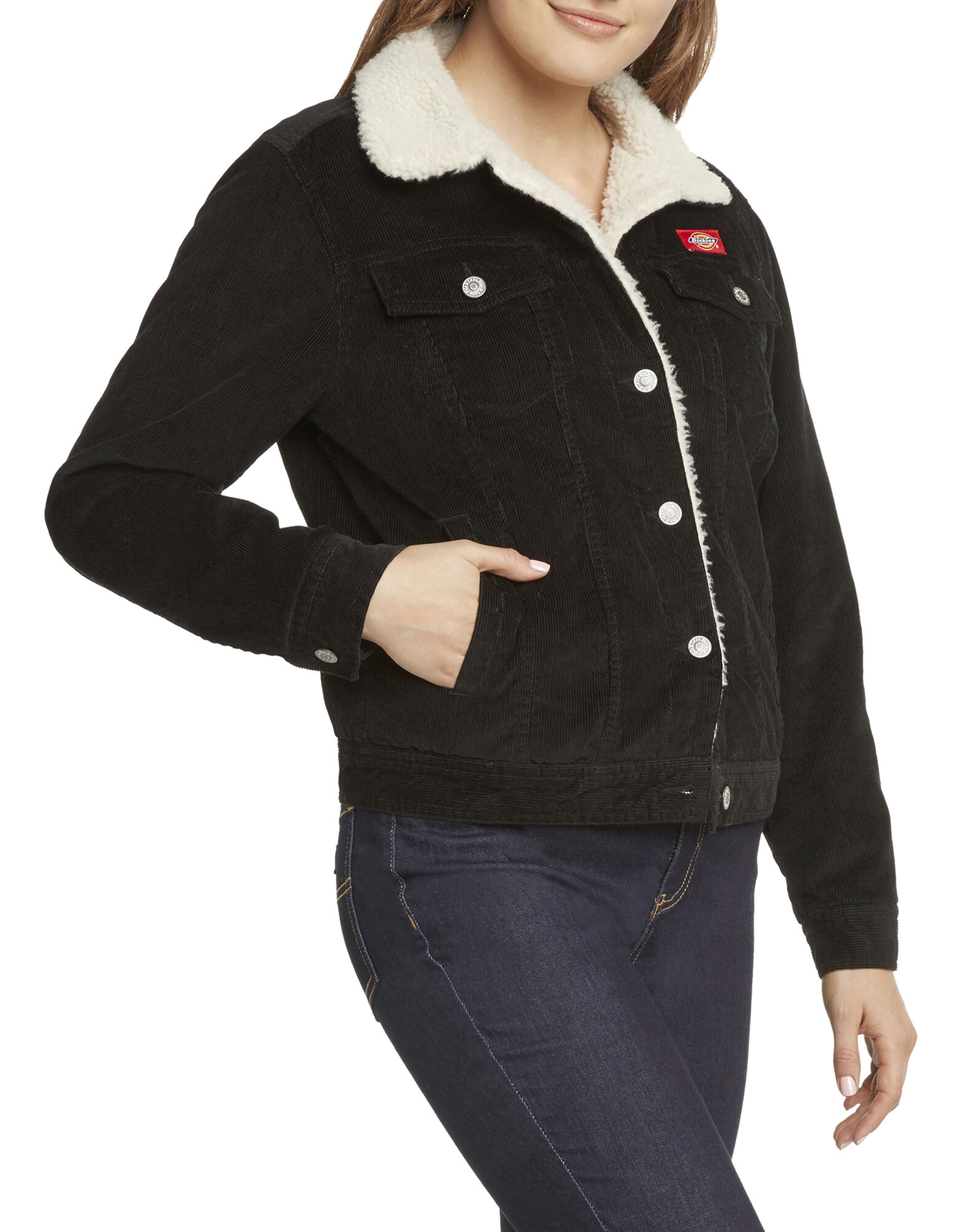 black denim sherpa lined jacket