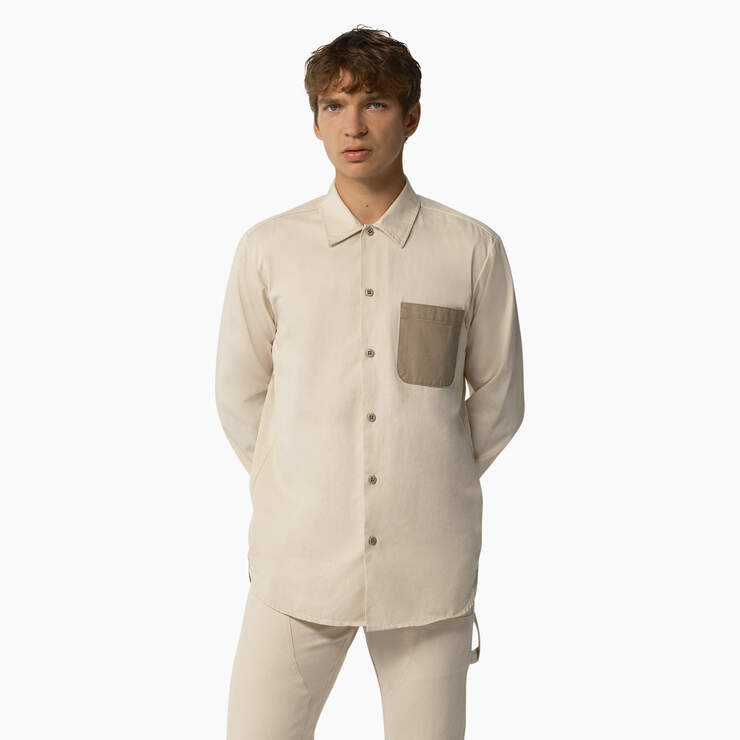 Dickies 1922 Long Sleeve Shirt - Rinsed Natural Maple (RNTMA) image number 1