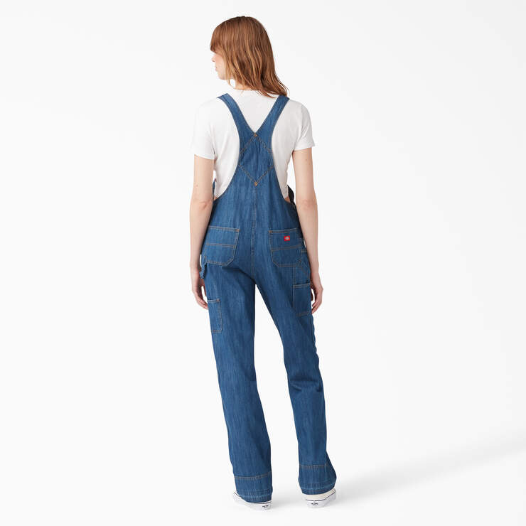 Women's Relaxed Fit Bib Overalls - Stonewashed Medium Blue (MSB) image number 5