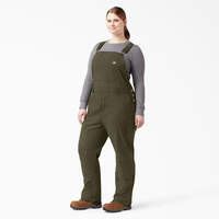 Women's Plus Cooling Ripstop Bib Overalls - Rinsed Military Green (RML)