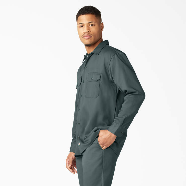 Long Sleeve Work Shirt - Lincoln Green (LN) image number 3