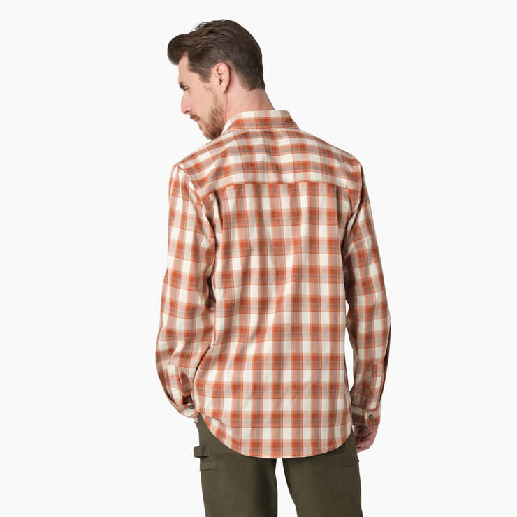 Cooling Long Sleeve Work Shirt - Copper/Brown Plaid (C1W) image number 2
