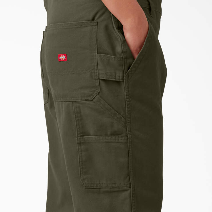 Women's Plus Relaxed Fit Bib Overalls - Rinsed Moss Green (RMS) image number 7
