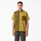 Twill Button-Up Short Sleeve Work Shirt - Rinsed Military/Moss Green &#40;R2G&#41;