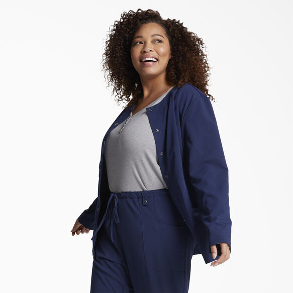 Women&#39;s Xtreme Stretch Snap Front Scrub Jacket - Navy Blue &#40;NVY&#41;