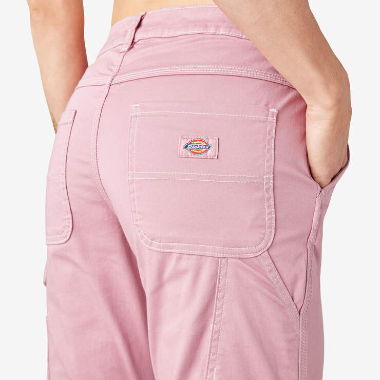 Women's Slim Straight Fit Roll Hem Carpenter Pants - Foxglove (F2G) image number 8