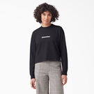 Women&#39;s Script Logo Long Sleeve Cropped T-Shirt - Black &#40;KBK&#41;