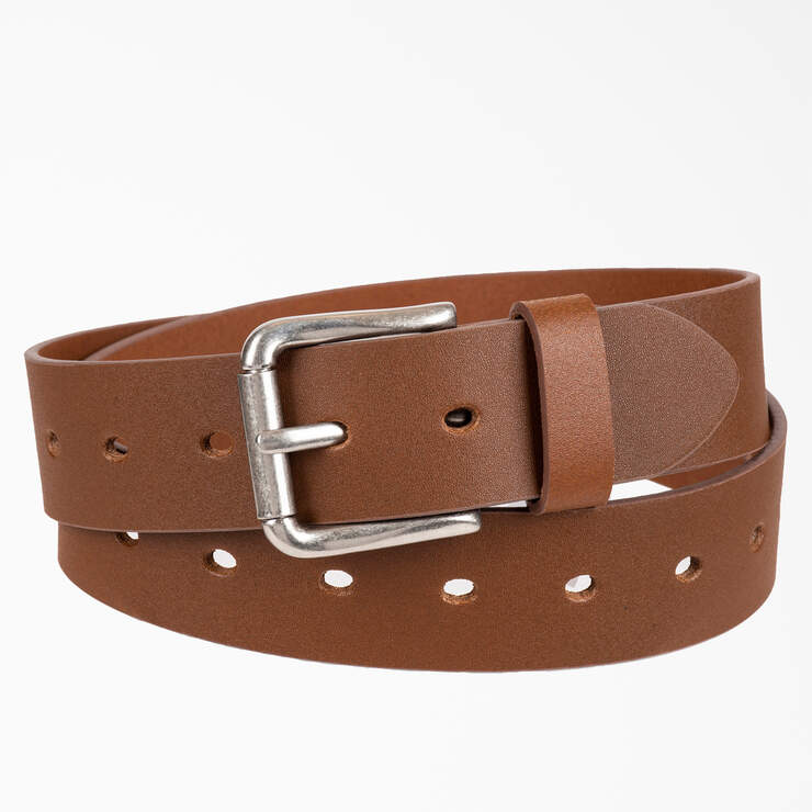 Women's Perforated Leather Belt - Dark Tan (DT) image number 1