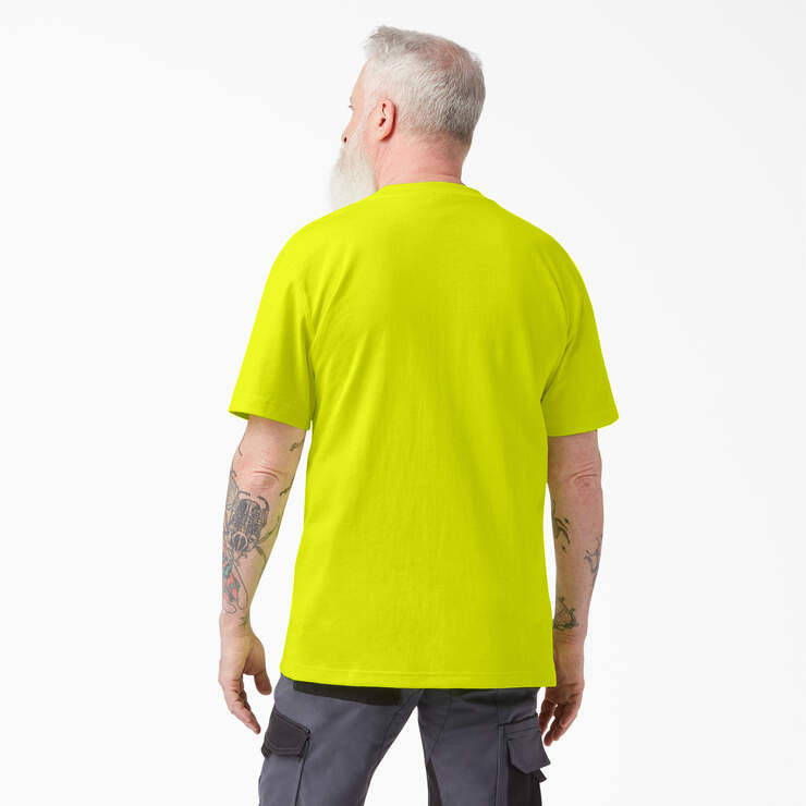 Heavyweight Neon Short Sleeve Pocket T-Shirt - Bright Yellow (BWD) image number 2